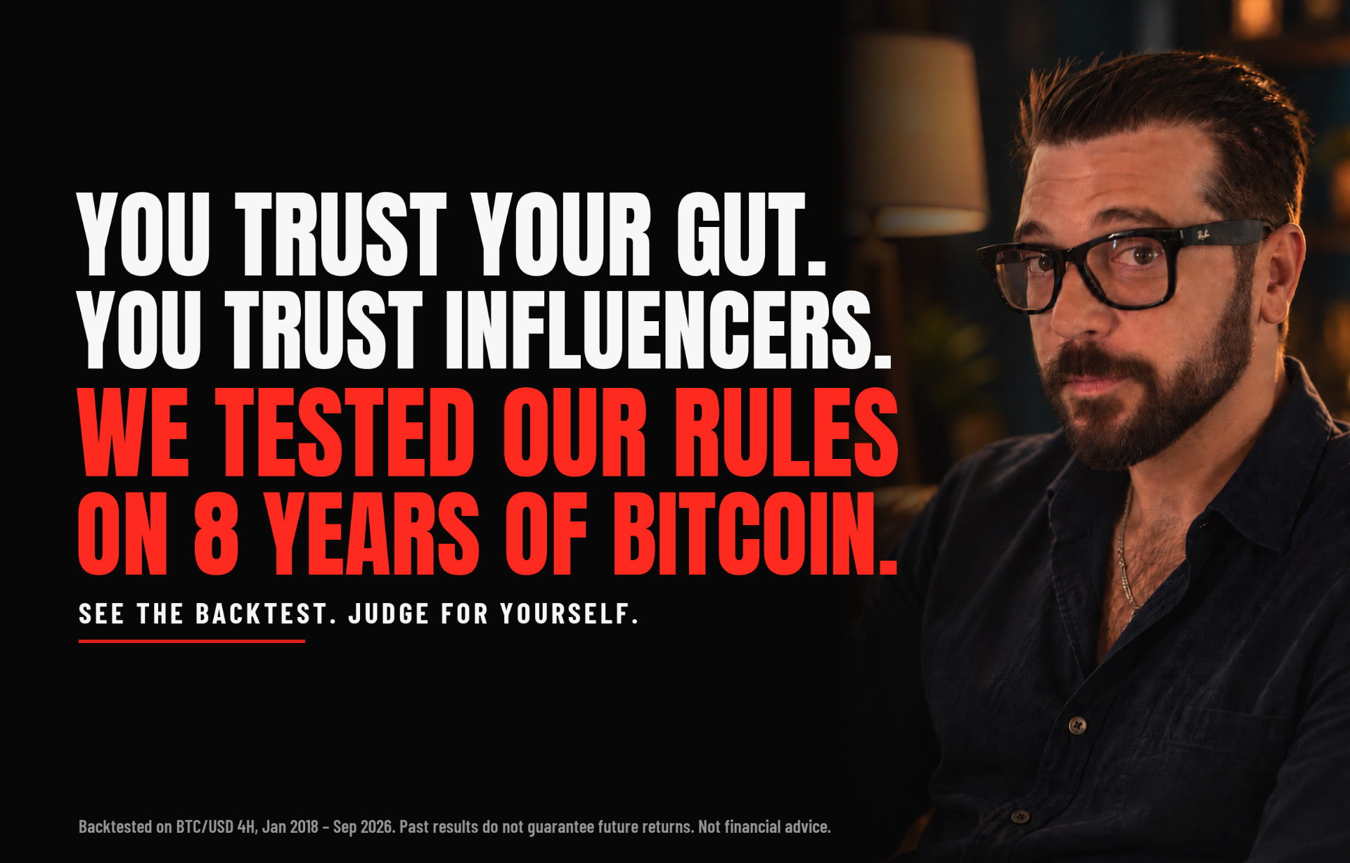 You trust your gut. You trust influencers. We tested our rules on 8 years of Bitcoin.